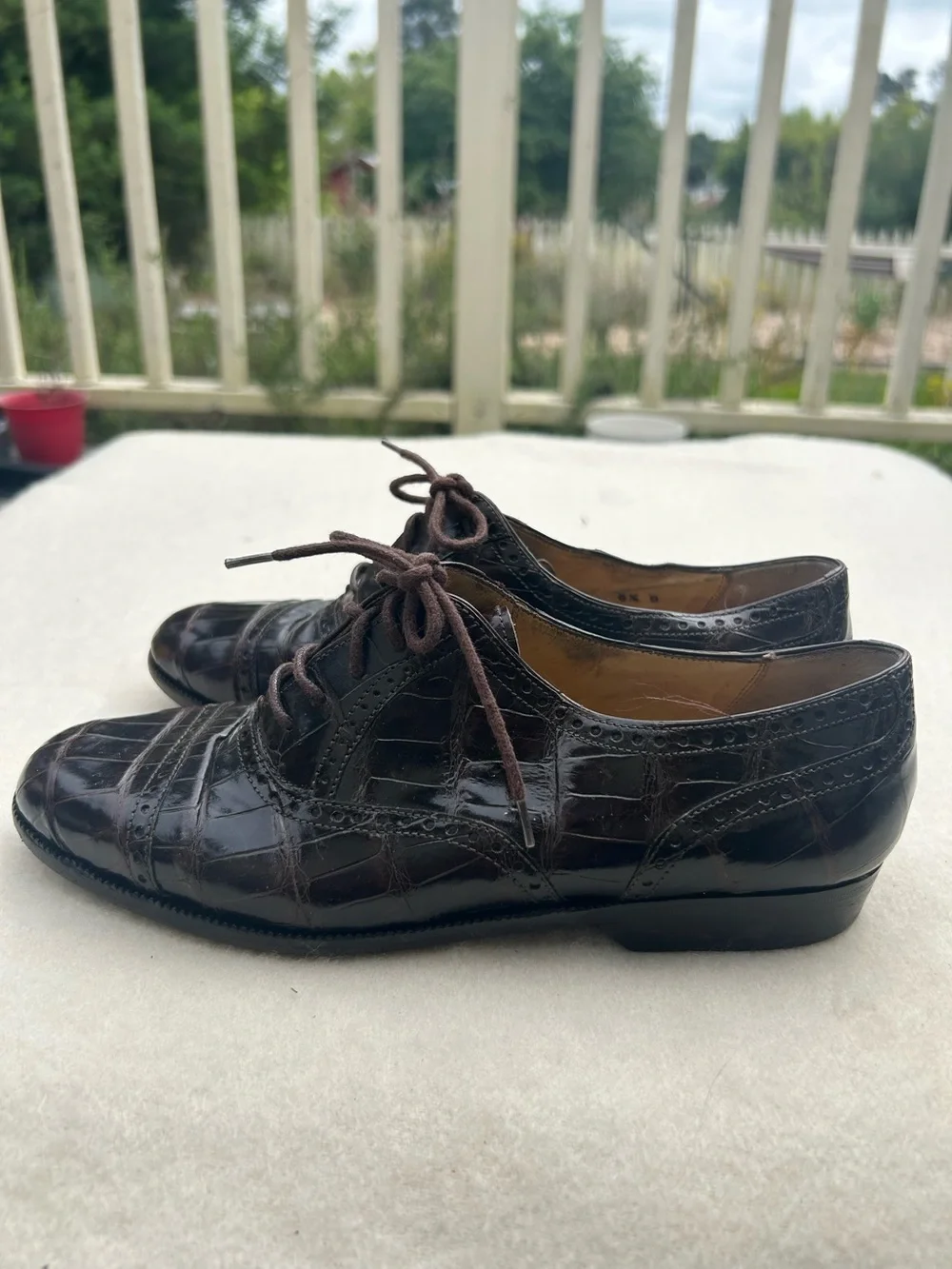 Vintage Bragano by Cole Haan Women’s Oxford Alligator Shoes Size 6.5 B